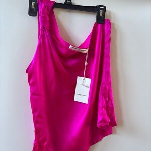 Amanda Uprichard Women’s S One Shoulder Tank Top Hot Pink Top